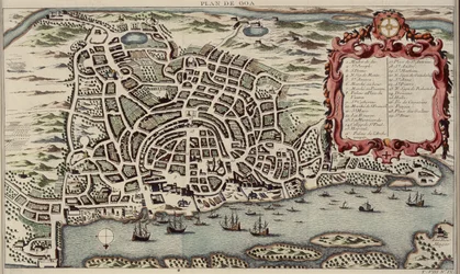 Map of Goa, from Histoire generale des voyages, 1750