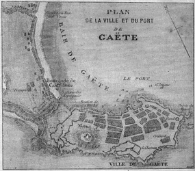 Map of the City and Port of Gaeta, Italy