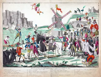 Marche du Dom Quichotte Moderne pour la Deffence du Moulin des Abus, published 1791