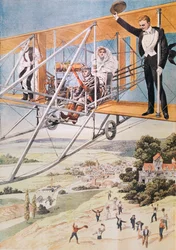 Marriage on an Aeroplane, Illustration from Le Petit Journal
