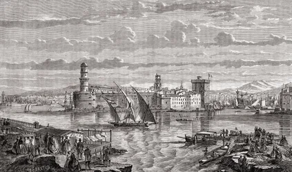 Marseilles during the 18th century, engraved by Pibaraud after Le Breton, from 