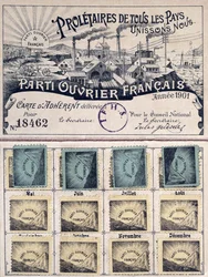 Membership card of the French Workers Party during the leadership of Jules Guesde, 1901