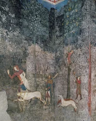 Men hunting with dogs (detail)
