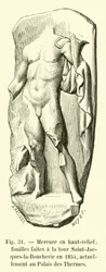 Mercury in High Relief; Excavations at the Tour Saint-Jacques-la-Boucherie in 1854, Currently at the Palace of the Thermes