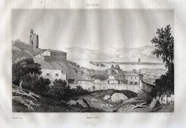 Messina - Sicily. Engraving from 