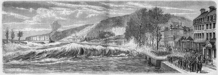 Meteorological phenomenon: Effect of the tide on the bar of the Seine at Villequier (Seine Maritime, 76), March 9