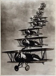 American Squadron During an Air Maneuver on the Pacific Coast