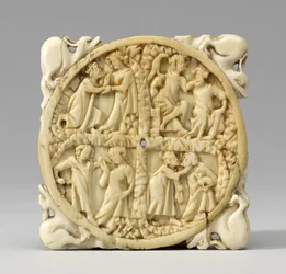 Mirror Case with Pairs of Lovers