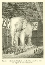 Model of the Elephant of the Bastille, Executed in Plaster, on the Place de la Bastille, 1830