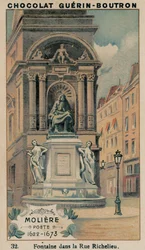 Moliere, Poet, 1622-1673, Fountain in Rue Richelieu