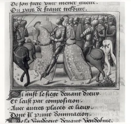 Charles VII and Joan of Arc at the Siege of Dreux, from Les Vigiles de Charles VII by Martial d