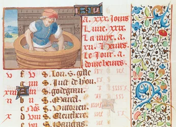 September: Trampling Grapes, from a Book of Hours