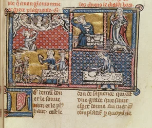 Page from a book against French vices and virtues