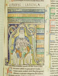 Historiated Letter A Depicting Generations in the Bosom of Abraham, from the Souvigny Bible