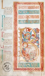 Historiated initial B depicting King David, from a book of psalms