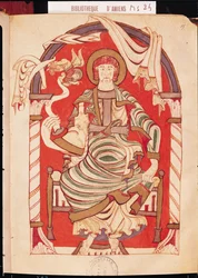 St. Matthew, illustration from the Gospel of the Abbey of Corbie