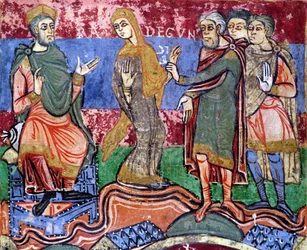 St. Radegund led before Clothar I from the Life of St. Radegund