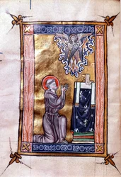 St. Francis of Assisi Receiving the Stigmata from Christ in the Form of a Seraphim, from a Psalter