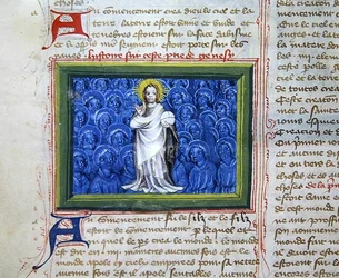 God Surrounded by Angels, from the Bible des Grands Augustins