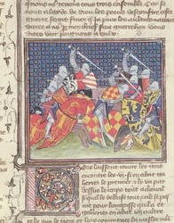 Knights in Battle, from the Livre de Messire Lancelot du Lac