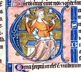 Historiated initial A from a Latin bible
