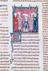Ms 372 fol. 158v Enthronement of a Bishop, from Décrets de Gratien