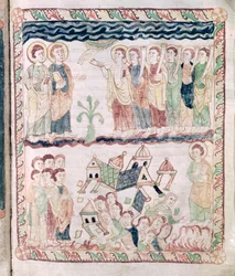 Angels with Trumpets and the Earth Shaking, from the Apocalypse of St. John
