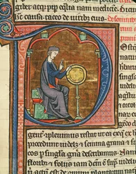Ms 426 fol.48 Sifting grain, from Le Miroir de la Nature by Vincent de Beauvais