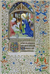 The Virgin and Joseph Adore the Newborn Christ, from a Book of Hours, Amiens