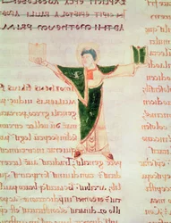 Historiated letter T from the Commentary on the Epistles of St. Paul