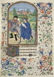 The Flight into Egypt, from Glasgow Hours, c.1450-60