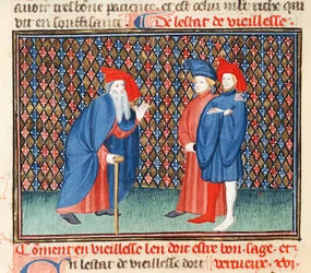 How the elderly must be good, wise and virtuous, from the Book of Good Morals, by Jacques le Grant