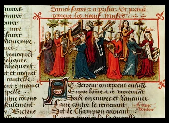 The Nine Muses from Le Champion des Dames by Martin le Franc, 1451