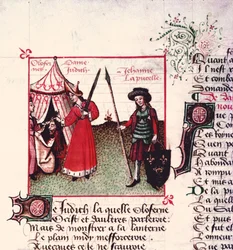Judith and Holofernes and Joan of Arc (1412-31) from Le Champion des Dames by Martin le Franc (1410-61) 1451