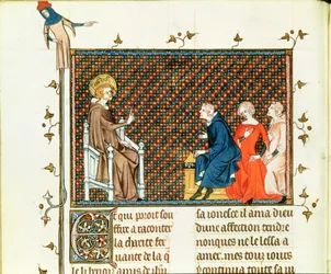 St. Louis teaching his children, from Life and Miracles of St. Louis
