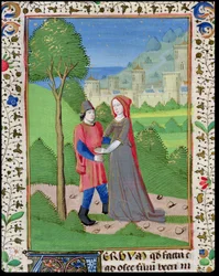 Hosea and the Prostitute, from the Bible of Jean XXII