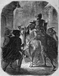 Murder of Louis I of Valois, Duke of Orléans (1372-1407), in the Old Rue du Temple by Jean sans Peur - in “Histoire de France” by L.-P. Anquetil