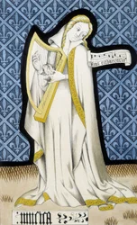Music (stained glass window from the Middle Ages) - in 
