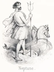 Neptune: Son of Saturn and Rhea, driven out of heaven for conspiring against Jupiter