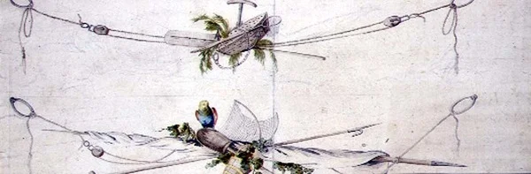 Nautical Cartouche Design with a Parrot