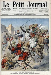 Near Casablanca, the goumiers charging at the Moroccans, illustration from Le Petit Journal, supplement illustrious