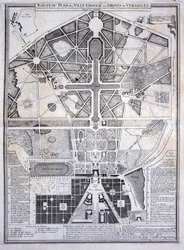 New Plan of the Town, Castle and Gardens at Versailles, from Les Plans, Profils et Elevations des Villes et Chateau de Versailles