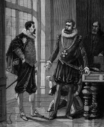 Olivier De Serres (1539 - 1619) French agronomist with Henry IV King of France (1553-1610)