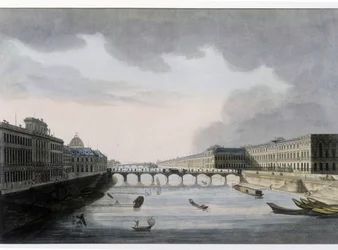 Optical view of Paris: the Pont des Arts around 1810, city of Paris