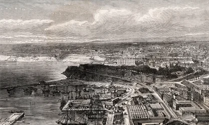 Oran - Algeria - engraving in La France illustree: geography, history, statistical administration by V.A. Malt-Brown. 1884