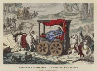 Ox Cart Carrying a Reclining King