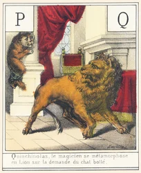 Quinchinolas, the Magician Metamorphoses into Lion at the Request of the Cat Boot