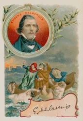 Painter Eugene Delacroix with depiction of Dante and Virgil in Hell