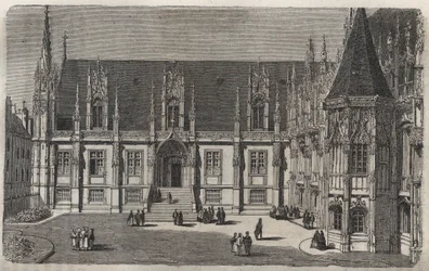 Palais de Justice de Rouen - engraving in 