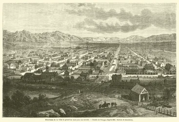 Panorama of the City of the Great Salt Lake (City of the Saints) (engraving)